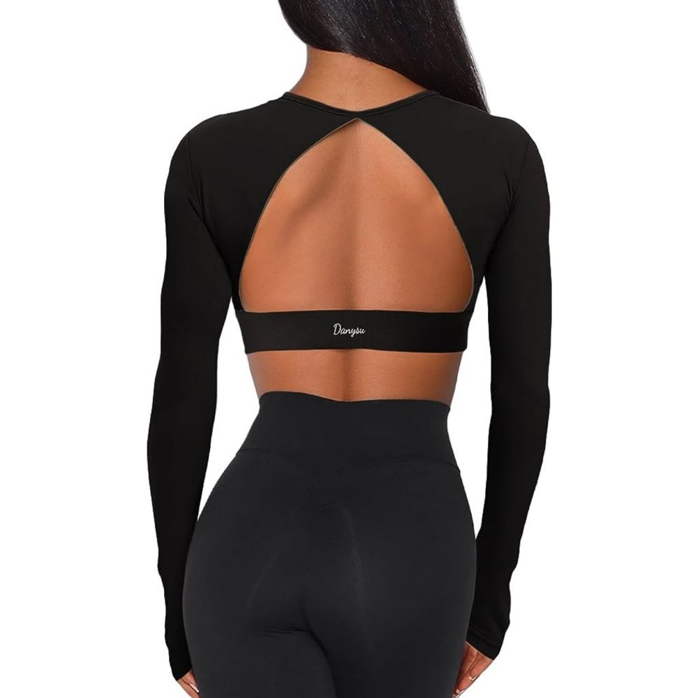 Danysu Open Back Workout Crop Top XS *NWT*
